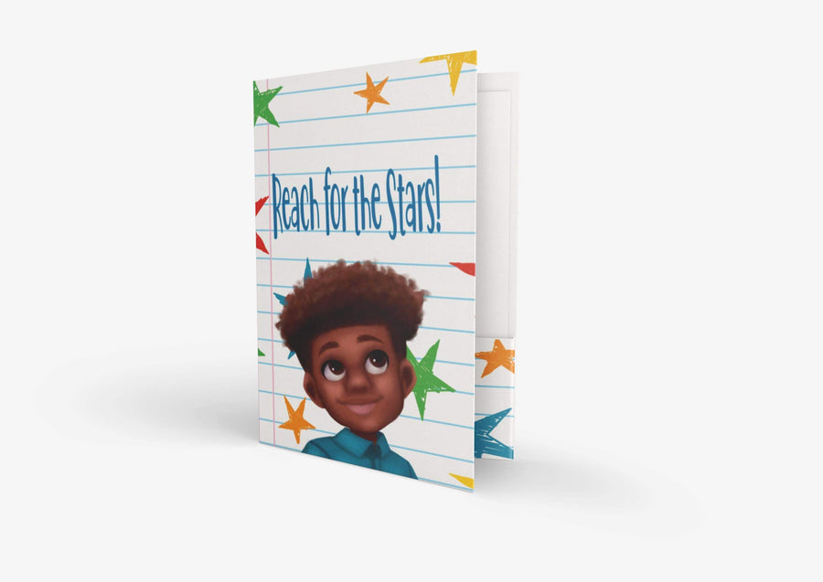 Reach For The Stars Boy 2-pocket folder