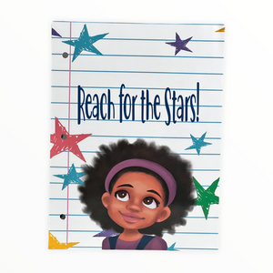 Reach For The Stars Girl 2-pocket folder